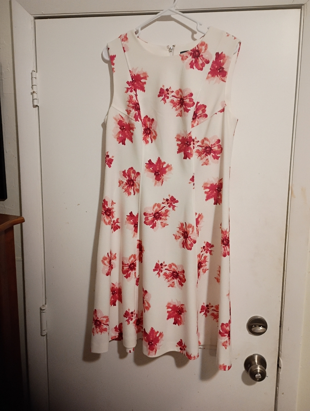 Tommy Hilfiger White Dress with Pink and Red Floral Print